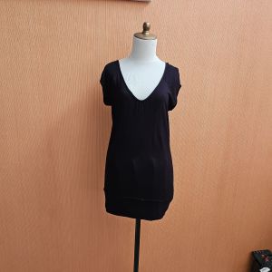 atasan kaos hitam wanita HUSH PUPPIES cewek L lengan pendek blouse santai cute nyaman