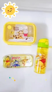 Comel Kids Winnie Pooh Lunch Box Water Bottle 500ml Bekas Makan Botol 500ml 儿童饭盒水壶