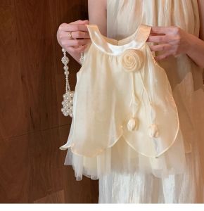 Princess Dress for Girls Birthday Cake One Year Old Children Summer New Style Kids Baby Girl Vest Dress Fashionable Rose Dress