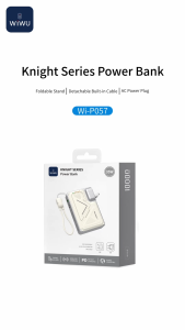 WiWU Knight Wi-P057 10000mAh Magnetic Power Bank | 35W Fast Charging | Foldable Stand | Compatible with iPhone & Android