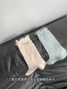 Spring and Summer Bow Lace Ballet Mid-Calf Socks
