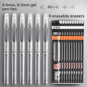 Morningshine Erasable Ballpoint Pen Blue Black Crystal Blue Ink Red Erasable Neutral Pen 0.5mm Bullet Head Magic Easy Erase Water Pen for Third Grade