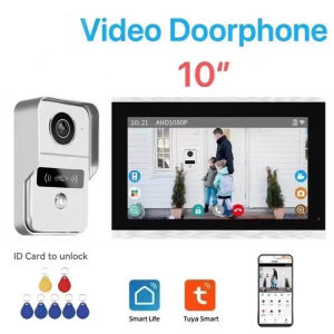 US Plug1080P HD Color 10.1 Inch Video Doorbell Intercom CMOS CCTV Camera with Wi-Fi  IR Night Vision Video Calling