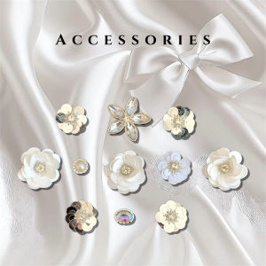 Handmade DIY Detachable Acrylic Shoe Buckle Bright Sequin Nail Bead Jewelry Accessories Hole Shoe Flower Mountebank Flower