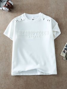 OUMULONG | Deconstructive 3D Embossed Short-sleeve T-shirt for Summer Youth Cool Feeling