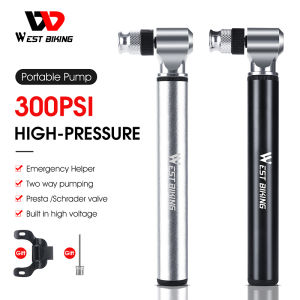 WEST BIKING Bơm Hai Chiều 300PSI Bơm Hơi Xe Đạp Bằng Hợp Kim Nhôm Bơm Hơi Xe Đạp Leo Núi Đường Trường Phụ Kiện Xe Đạp Bơm Xe Đạp MIni Cầm Tay