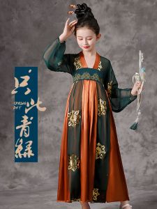 เด็ก ชุดฮั่นฝู ฤดูร้อน เดรส เสื้อผ้าสไตล์จีนแบบดั้งเดิมของเด็กผู้หญิง Fairylike Girl เครื่องแต่งกายใหม่ 2023 ดีไซน์