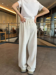 กางเกงวอร์มขาตรงทรงหลวมสำหรับผู้ชาย ทรงลำลองสไตล์อเมริกัน กางเกงขายาวทรงหลวมขาบาน ทรงหลวม กางเกงขายาวทรงหลวม