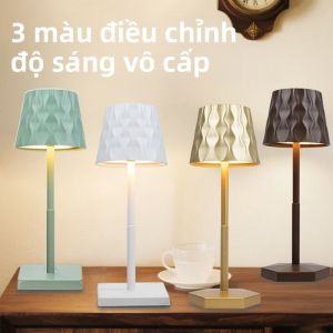 Đèn LED Retro Đèn Bàn Có Thể Điều Chỉnh Độ Sáng Cảm Ứng Cảm Biến Đèn Ngủ Sạc Di Động Để Bàn Cho Phòng Ngủ Thanh Trang Trí 3 Màu