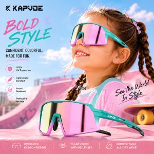 Kapvoe | Kapvoe Girls Sports Sunglasses Kids Cycling Glasses Boys MTB Glasses Sports Baseball Running Blue UV400 Lightweight Goggles