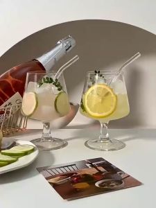 แก้วแชมเปญ 480ml มีขาจับ แก้วทรงสูง ใส่เครื่องดื่ม ชา กาแฟ ไวน์ แก้วใส แก้วใส่น้ำผลไม้ แก้วปากกว้าง แก้วไวน์ แก้วบรั่นดี