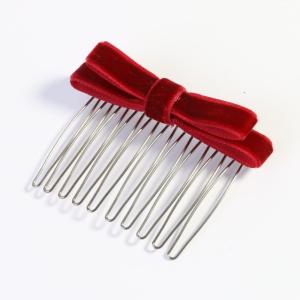Cute Satin Bow Hair Side Combs Non Slip Metal Teeth Assorted Colors Ideal for Weekend Outing Dating Hair Styling