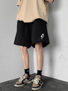 American Style Mens Summer Shorts Straight Leg Sporty Casual Trendy Loose Fit Five Inch Pants Breathable Comfortable