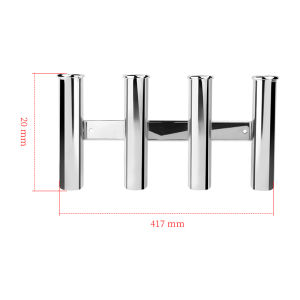 AndyMarine Stainless Steel Mirror Polished 4 Tube Fishing Rod Holder For Boat Rack For Yacht Marine Hardware Accessories