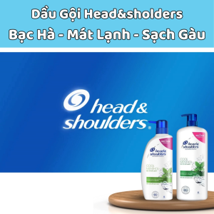 Dầu Gội Head&sholders Bạc Hà Cho da đầu mát lạnh sảng khoái Sạch Gàu chính hãng.