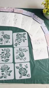 Flower Whisper Hollow Stencil Set Template for DIY Craft Rose Floral Painting Drawing Aid Cross-Border Art Supply for Journaling