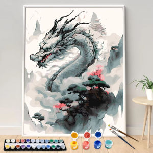 Painting By Numbers Totems Dragon And Phoenix And Deer Animals Adult Acrylic Kit DIY Acrylic Paint Canva Artwork Canva Art Gift