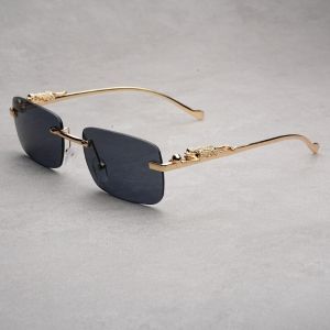 Kính Râm Nữ Phong Cách Hàn Quốc Không Gọng Khung Vuông Chống Tia UV400 Trang Trí Họa Tiết Báo Đốm Thời Trang Kính Mắt Thường Ngày