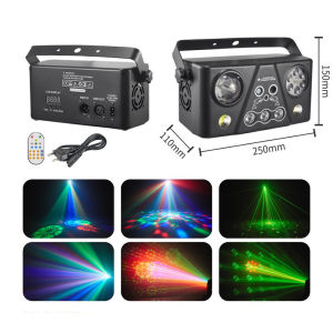 Đèn Hiệu Ứng Chùm Tia LED RGB 40W Kiểu Mắt Ong 5 Trong 1 Đèn Sân Khấu DJ Đèn Strobe Bóng Disco Cho Tiệc Tùng Với Họa Tiết Nhuộm Màu Tích Hợp