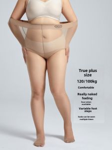 Large Size Thin Silk Stockings Women Summer Anti-snagging Non-glare Pantyhose Leg-beauty Shaping Velvet Fabric Brief Autumn