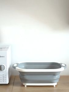 Papan Pemotong 3in1 Foldable Chopping Board Cutting Board Drain Basket Colander 折叠沥水菜篮 砧板 - KW37