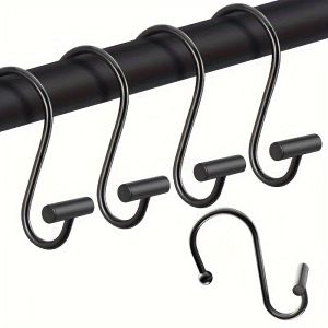 12-Pack T-Shaped Decorative Shower Curtain  – Durable Metal  Slip-Resistant Design Easy Installation for Bathroom Curtain Ha