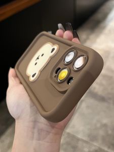 Creative Cartoon Bear Phone Case for Oppo Reno7/10 8Pro Autumn Winter R17 Deep Brown K10 Cute A56s 3D A58 Silicone A32 Top Selling A93 Anti-Fall A72/reno13