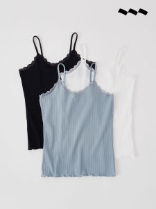 Pure Cotton Lace Trim Camisole Vest Womens V-Neck Bottoming Shirt Home Clothes Vest Skin-Friendly Comfortable Breathable