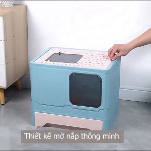 Nhà Vệ Sinh Cho Mèo 2 Cửa Thông Minh Khay Vệ Sinh Cho Mèo Chống Mùi Hôi Chống Văng Cát Thiết Kế Thẩm Mĩ