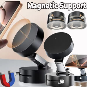 Multi-functional Powerful Vacuum Adsorption Car Phone Holder Double-Sided Magnetic Suction Cup Mobile Phone Holder 360° Rotation Foldable Lazy Holder