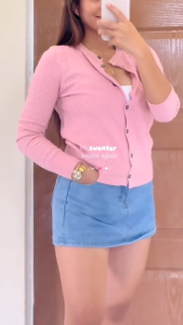 Womens Ladies Retro Round Neck LongSleeves Sweater Embroidered Twist Knit Cardigan Sweater Top 2907