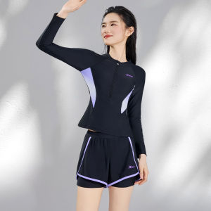 XTEP | Conservative Long Sleeve Two-Piece Slimming Swimwear