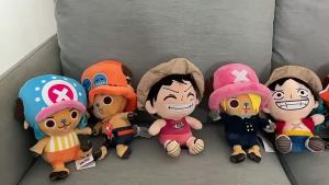 Bandai | 25cm Anime One Piece Original Plush Toys Cartoon Figure Luffy Chopper Ace Roronoa Zoro Cute Stuffed Toy Doll Kids Birthday Gifts