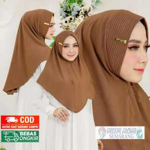 Jilbab Khimar Instan Pet Ataya Jersey Dewasa Lebel Besi / Kerudung Muslim Wanita