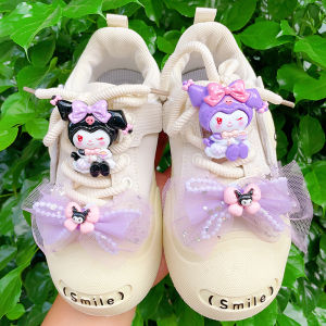 Kuromi Shoe Lace Buckle Three Couples Series Shoe Flower Girls Heart DIY Accessory Suitable for Sneakers Board Shoes KT Decorative Buckle