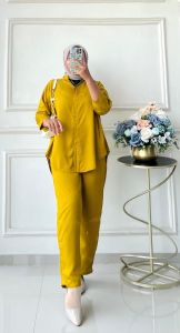 COD | Oneset Rayon Twill Polos Wanita JUMBO | Baju Setelan Modern Korean Style
