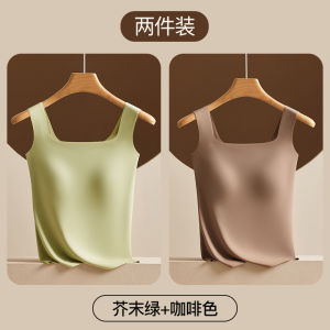 Warm Woolen Vest Womens Integrated No-wear Bra Muscle Base Shirt Inner Autumn Clothes Wool Autumn Winter Underwear