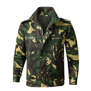 Camouflage Workwear Set Mens Spring Autumn Outdoor Training Clothes Wear Resistant Garage Repair Labor Protection Coat