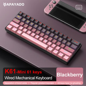Mechanical keyboard APAYADO Wired Gradient 60% keyboard RGB Backlit 61 Keys gaming accessories Mini Layout for PC/Laptop