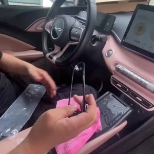 Imitation Carbon Fiber AC Air Conditioner Control Switch Cover Frame Trim for BYD Dolphin Mini Seagull Dolphin Surf 2024 2025