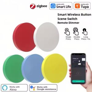 Smart wireless button switch Tuya Zigbee smart link scene button power automation support Google Home Alexa voice control