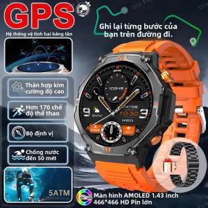 Đồng Hồ Thông Minh GPS Dành Cho Nam Chống Nước Cuộc Gọi Bluetooth Pin 500mAh Theo Dõi Nhịp Tim Theo Dõi Sức Khỏe La Bàn Đồng Hồ Thông Minh Thể Thao Có Theo Dõi Sức Khỏe