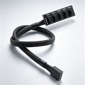 PWM Temperature Control Cooling Fan 4-Pin Extension Cable Nylon Mesh Chassis Motherboard CPU Fan Extension for Computer