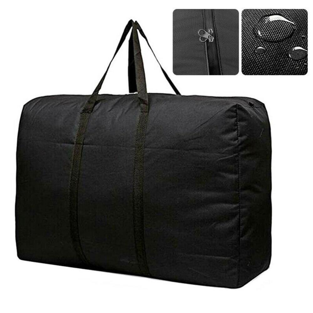 Large Capacity Folding Oxford Duffle Bag, Portable Zipper Travel & Moving Luggage Bag
_voghion.com