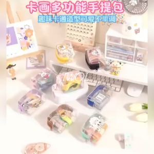 TWOL SHOP 1pcs Mini Transparent Coin Purse PVC,Waterproof Earphone Bag Cartoon Animal Lipstick Bag