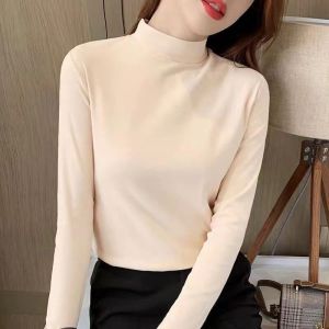 Thermal Top for Women Winter Coat for Women Heattech Long Sleevesn Thermal Underlay Solid Color Warm Top for Both
