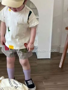 Childrens Casual Short Sleeve T-Shirt Boys Base Shirt Summer Top Baby Inner Wear Trendy Brand Clothes for Kids And Babies