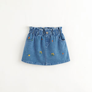 Marc&Janie | Floral Embroidery Denim Half Skirt