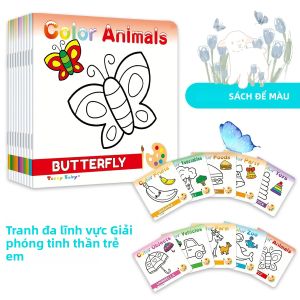 Bộ 10 Sách Tô Màu Vẽ Đơn Giản Theo Dõi Chữ Viết Tay Cho Trẻ Em - Học Tập Và Tự Làm Hoạt Động Sáng Tạo Quà Tặng Tosy
