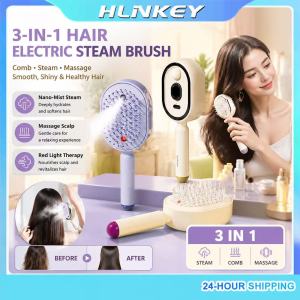 HLINKEY  Electric Steam Hair Brush Massage Comb & Mist Function Simultaneously Stronger Ion Technology Less Breakage No Residue